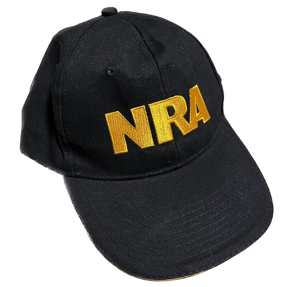 NRA American Flag Embroidered Baseball Hat Velcro Back Black